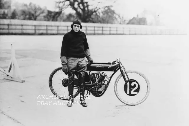 Indian early Hendee Hendstom motocycle photo racing bike photograph
