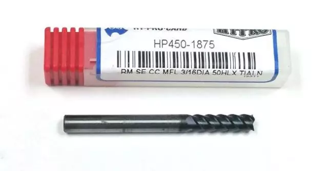 3/16" (.1875") 4 Flute Carbide End Mill 50 Degree Helix OSG HP450-1875 M787412