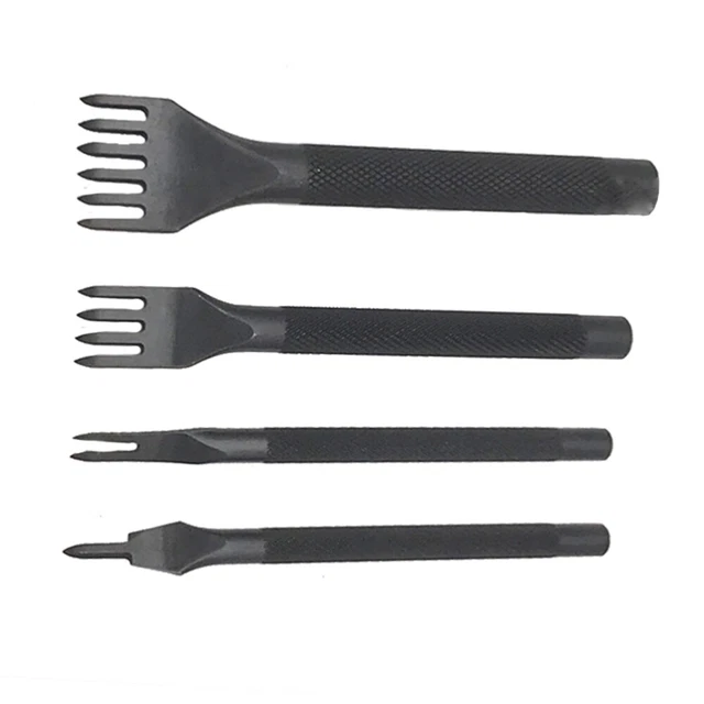 4 Pcs Handwerkszeug Aus Leder Meißellocher-Set Diamantmeißelleder Suite