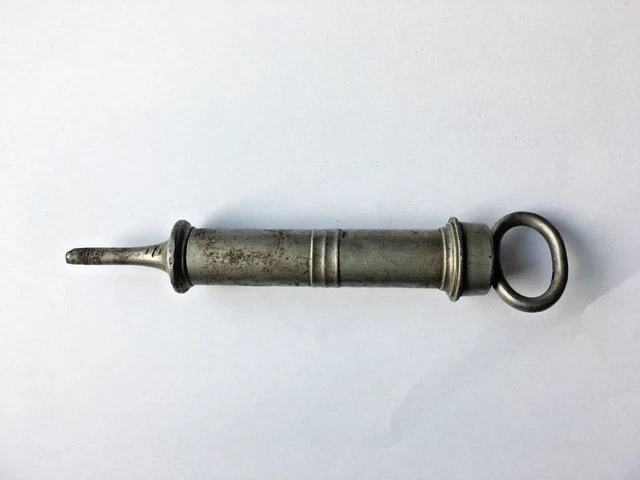 Antike Einlaufspritze - Klistier - Metall - Hausgebrauch, Medizin, Arzt