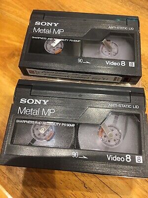 Cintas para videocámara Sony Metal MP 90 ""Video 8"" x2 vintage usadas