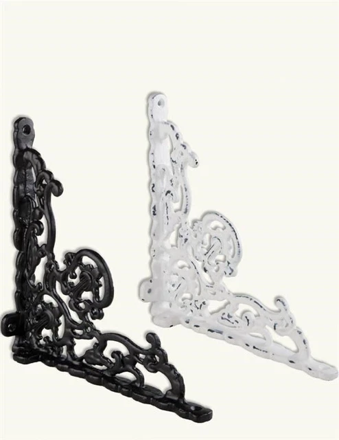 Victorian Trading Co Cast Iron Ornate Shelf Bracket Black Scroll 44F