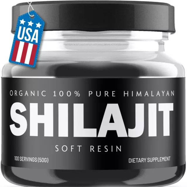 Organic 100% Pure Himalayan Shilajit, Soft Resin, Extremely Potent, Fulvic Acid