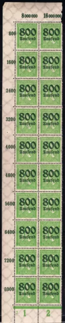 Deutsches Reich Michelnr. 302 - Bogenteile Ränder, postfrisch