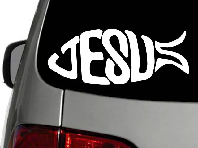 Christian Fish Jesus Vinyl Decal Car Sticker Wall Truck CHOOSE SIZE COLOR