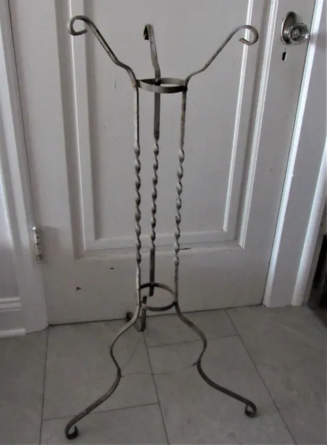 Vintage Antique Wrought Iron Plant Stand Decorative 36" Tall