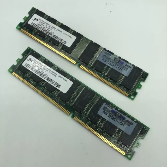 512MB Total HP 2x 256MB Memory #326667-041 PC3200 DDR 400 SDRAM CL3 Matched Pair