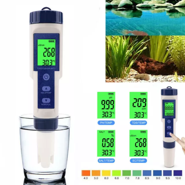 Digital PH Wert + TDS EC Wasser Messgerät Tester Meter Aquarium Pool Prüfer 0-14