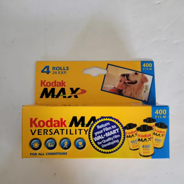 New Kodak Max Versatility 35mm Color Film 4 Rolls 24 Exp. ISO 400 Exp 03/2006