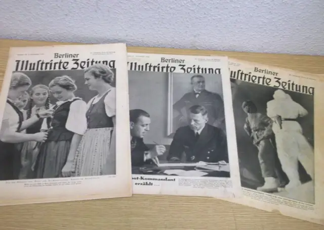 Berliner Illustrierte Tre Pezzo 1938/39/43 Quotidiani