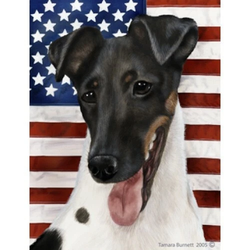 Patriotic (D2) Garden Flag - Tri Smooth Fox Terrier 322121