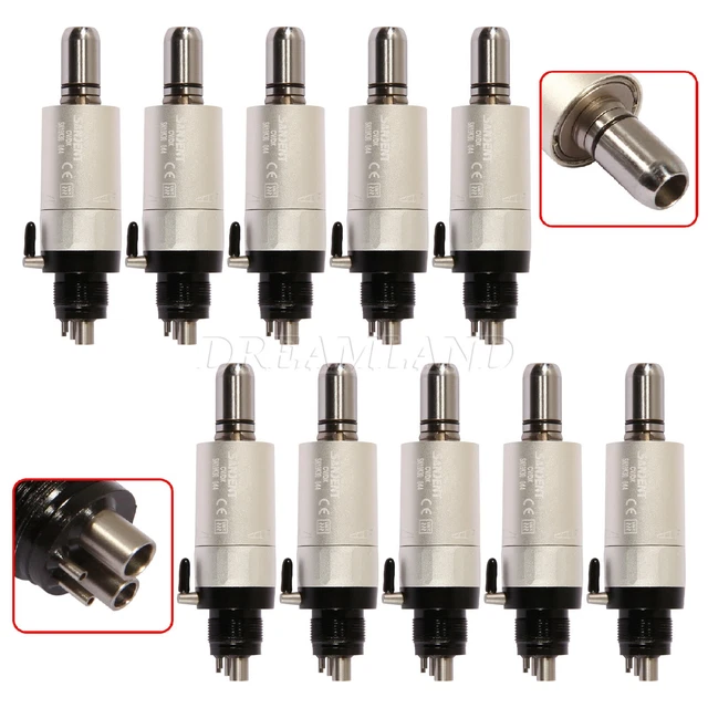 1-10 NSK Style Dental Slow Low Speed 4-Hole Air Motor Handpiece stainless W-L5