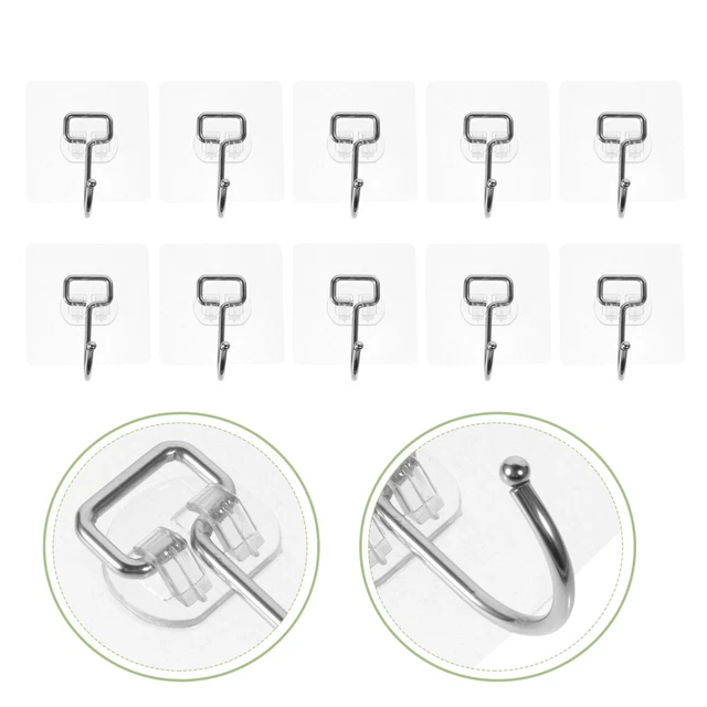 10 Pcs Stainless Steel Decorative Wall Hooks Towel Kitchenware Hangers