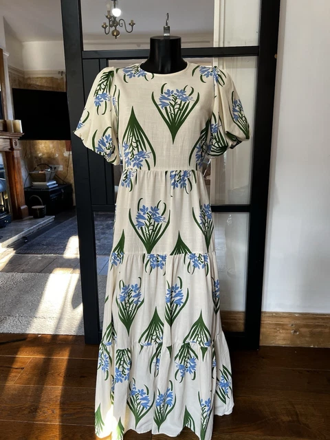 green emerald velvet dress Zara The Angel Prairie Floral Midi Dress Blogger Favorite M – Finds For You main image 0