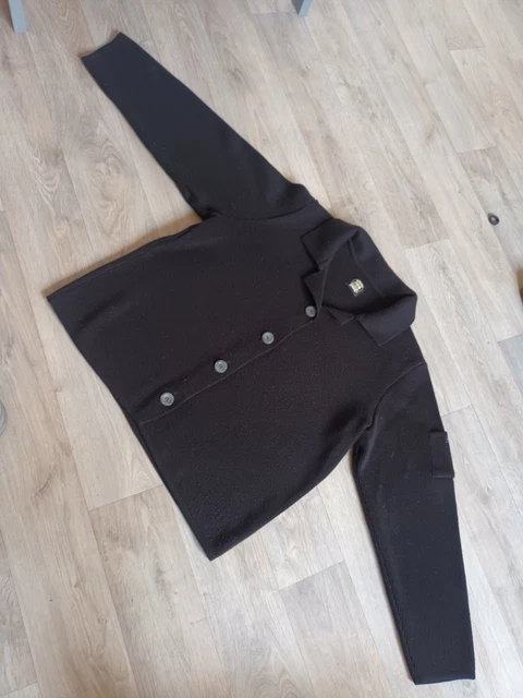 Pull Femme FORMUL Daniela - Noir à Longs Poils Blancs - Taille 44/46 - Made In France