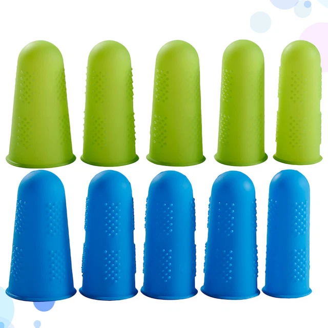 10 Pcs Fingertip Cots Latex Finger Gloves Silicone Mitts Protector