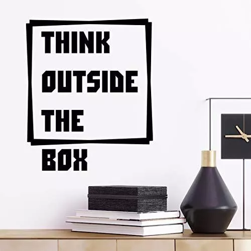 Think Outside The Box Wall Art Stickers Quotes Decal Sticker Bedroom Motivationa