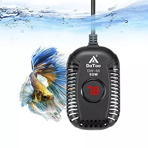 Calentador de acuario pequeño 50W mini calentador de tanque de peces 50 vatios sumergible con LED
