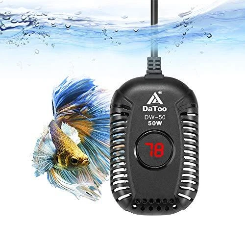 Small Aquarium Heater 50W Mini Fish Tank Heater 50 Watt Submersible with LED