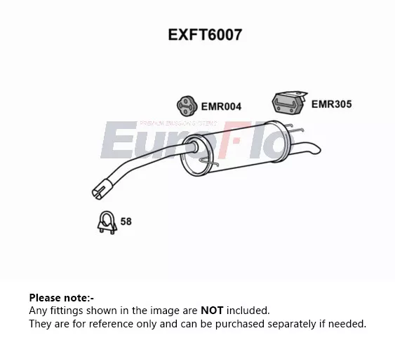 Exhaust Back / Rear Box fits FIAT STILO 192 1.6 01 to 05 182B6.000 EuroFlo New