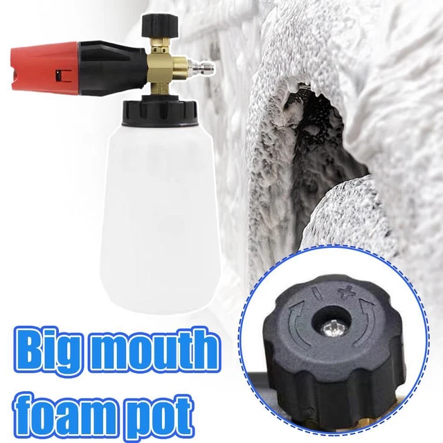 1/4"Snow Foam Washer Gun Car Wash Soap Lance Cannon Spray Pressure Jet Bottle