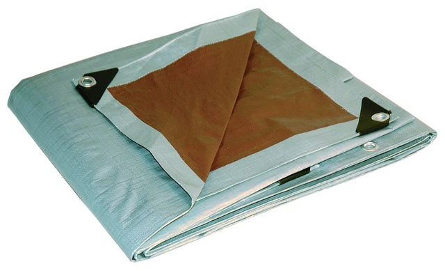 12x16 Multi-Purpose Silver/Brown Heavy Duty Poly Tarp (12x16)