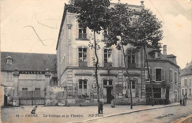 Cpa 58 Cosne Le College Et Le Theatre