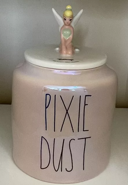 Rae Dunn Disney TINKER BELL Pink Iridescent Canister Cookie Jar #178 PIXIE DUST