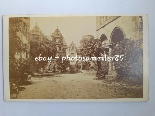 CdV 1872 Heidelberg Foto Im Schloss Schlosshof Häuser Architektur  Foto Meder