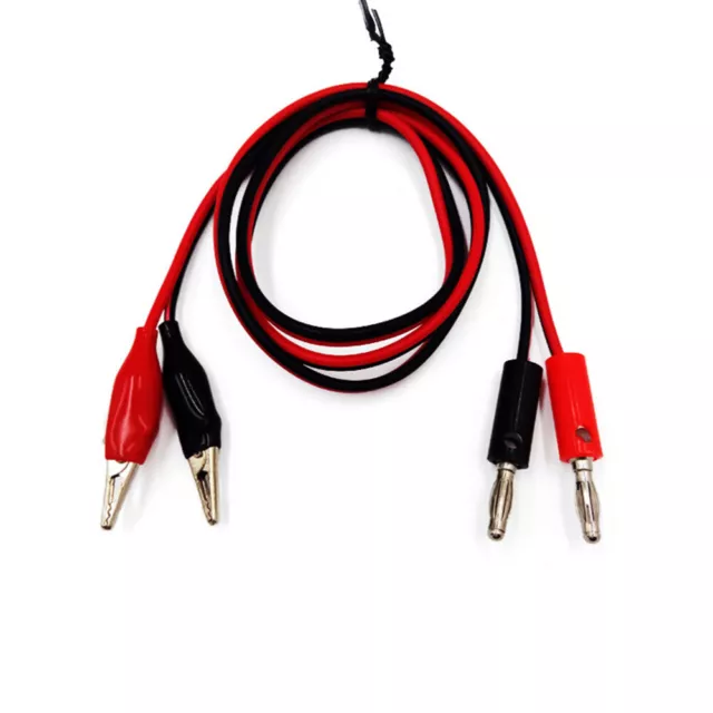 Banana Alligator Clip Black Red Electrical Practical 2 Plugs 2 Clamps