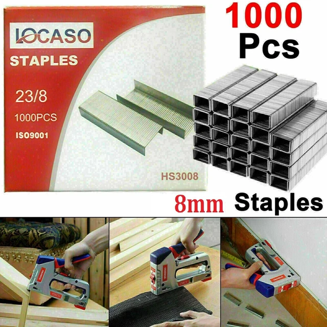 8 mm 1000 Stck. Heftpistole Schwerlast Heftklammern für Hefter Tacker Pack Polsterung UK