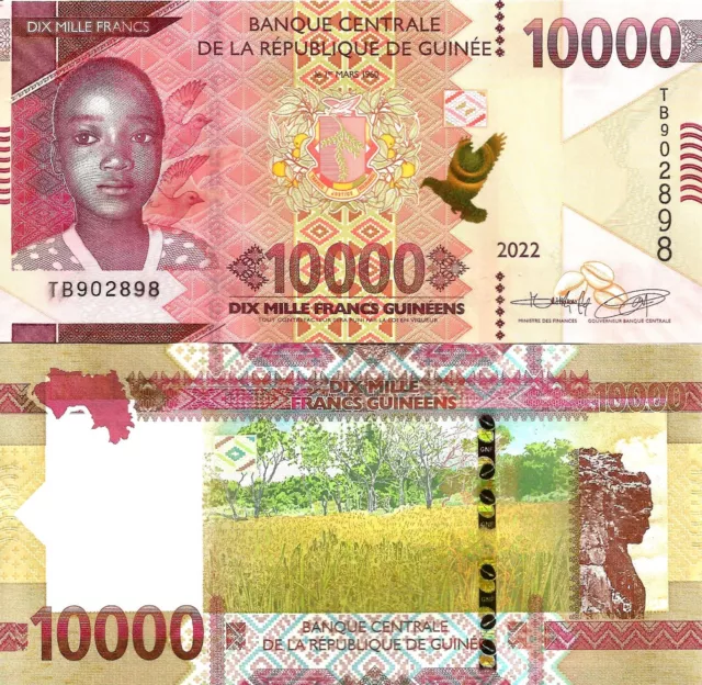 Guinea 10000 francs 2022 P-51c UNC