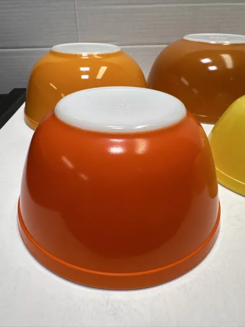 6 Pyrex Citrus Mixing Bowls Set 401 402 403 404 Orange Yellow Vintage 6 Bowl Set 2
