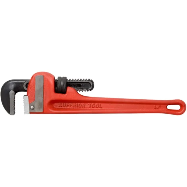 Superior Tool 14" Heavy-Duty Cast-Iron Handled Pipe Wrench