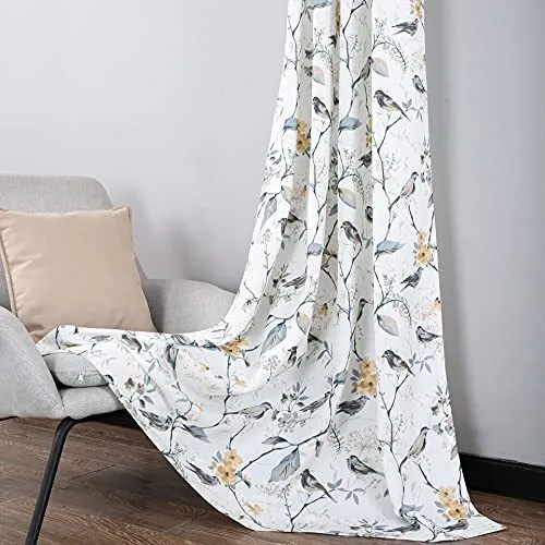 Window Treatment Curtain for Dorm and Sliding Door, Classic Birds and Leaves Pri