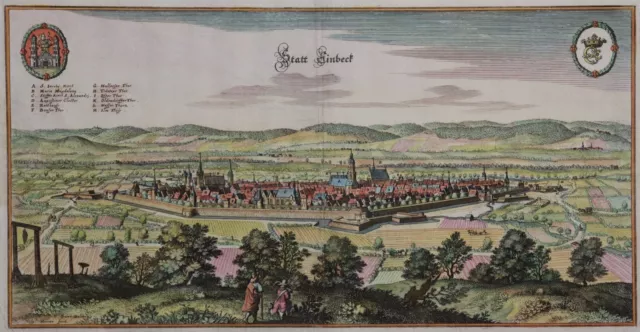 Einbeck - Statt Einbeck - Ansicht von Merian - Originaler Kupferstich von 1654