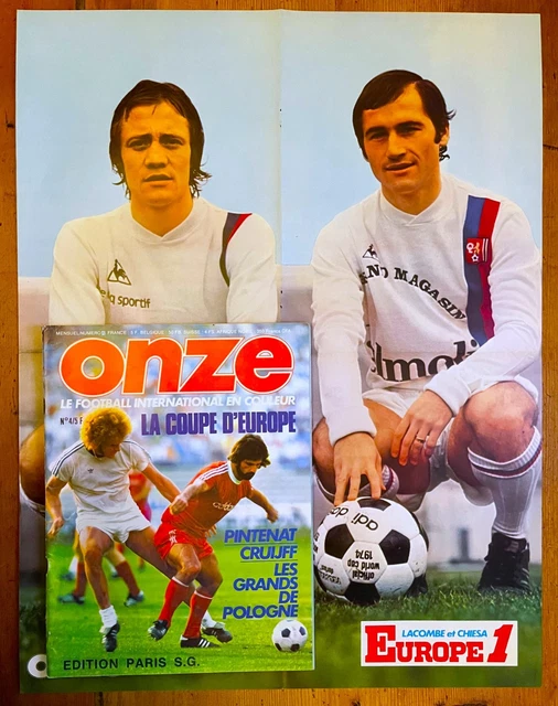 FOOTBALL ONZE n°6 1976 EDITION PSG FINALE OM - LYON 2-0 + POSTER BRESIL & KEEGAN