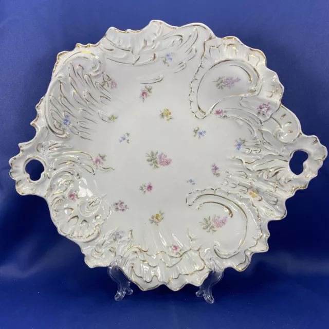 Antique CT Carl Tielsch Germany Hand Painted 12.5" x 10.75" Platter c.1875-1900