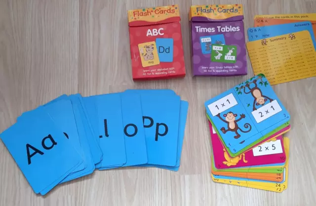 Kids / Children’s Flash Cards Bundle Alphabet Letters And Times Tables