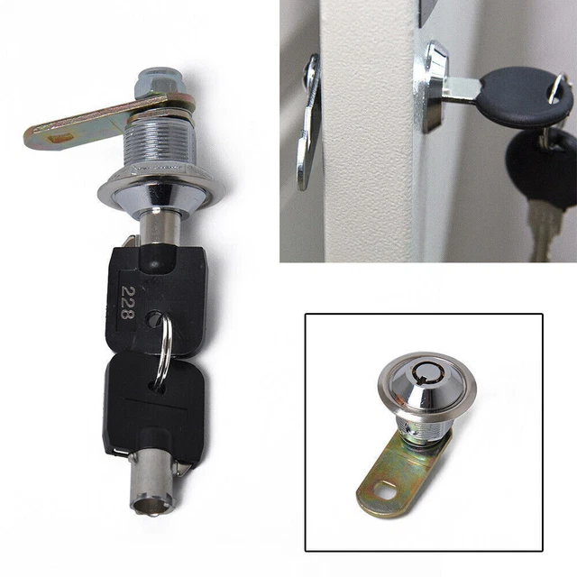 5/8" Tubular Cam Lock Cylinder Fit Cabinet Tool Box 180 Degree Turn Replacement