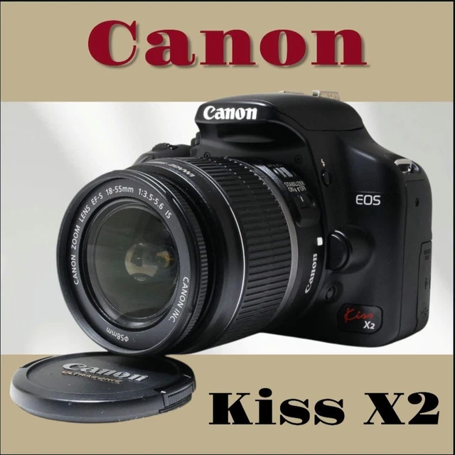 CANON EOS KISS X2 Digital SLR Camera with EF-S 18-55mm Lens Boxed
