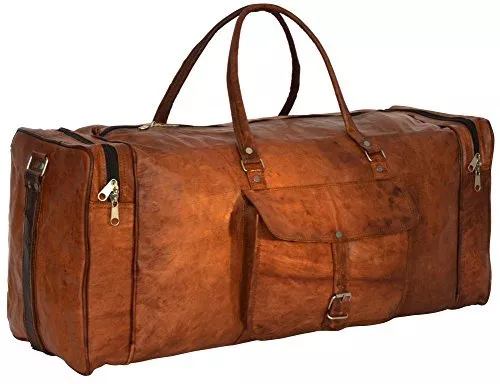 Large Capacity Men Luggage Leather Travel Shoulder Bags Duffle Gym Bags Tote Bag