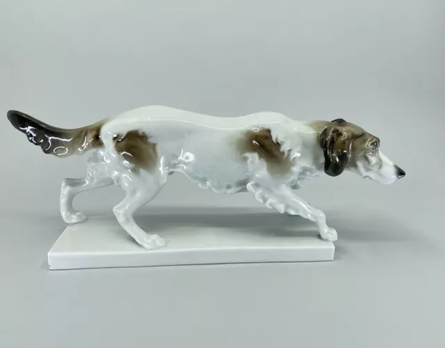 Porzellanfigur Figur  Ens Volkstedt Jagdhund Hunting Dog Thüringen  Setter