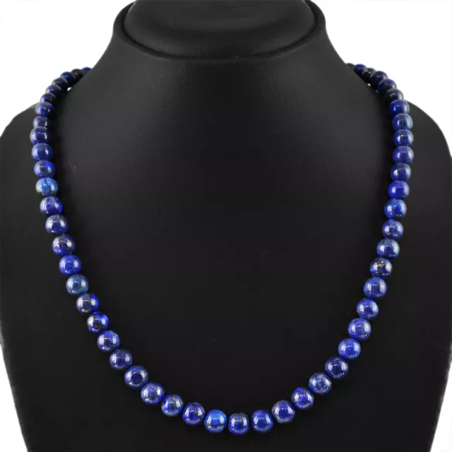 265.00 Cts Natural Untreated Rich Blue Lapis Lazuli Round Beads Necklace - Best