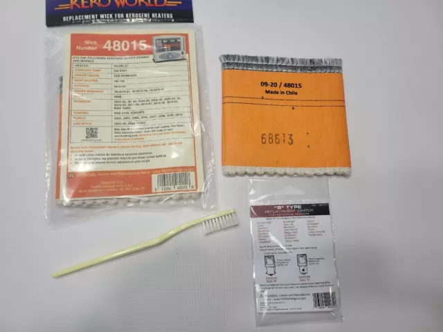Turco 2000,01,05,06,2007,08,2010,2016 Kerosene Heater Wick,Igniter,Brush & Guide