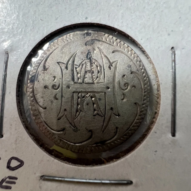 LOVE TOKEN COLLECTABLE: 1875 Seated Liberty Dime Engraved "H.A.R." COBM-1856