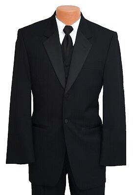 Boys Size 3 Black Parisian Tuxedo Formal Pinstripe Jacket & Pant Wedding Suit
