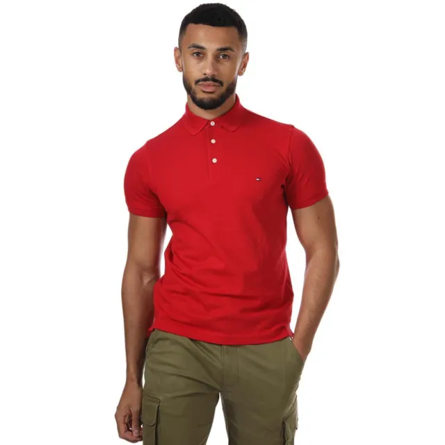 Men's Tommy Hilfiger Short Sleeve Slim Fit Polo Shirt in Red