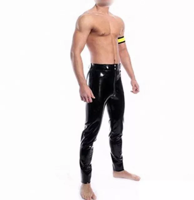 latex gummi trousers men latex leggings with socks two sheath 0.4