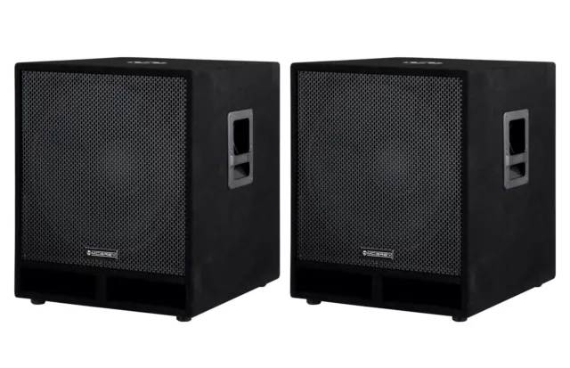 Enceinte Caisson de Basse Passive Hautparleur DJ PA 18" 1800W Subwoofer Set 2x